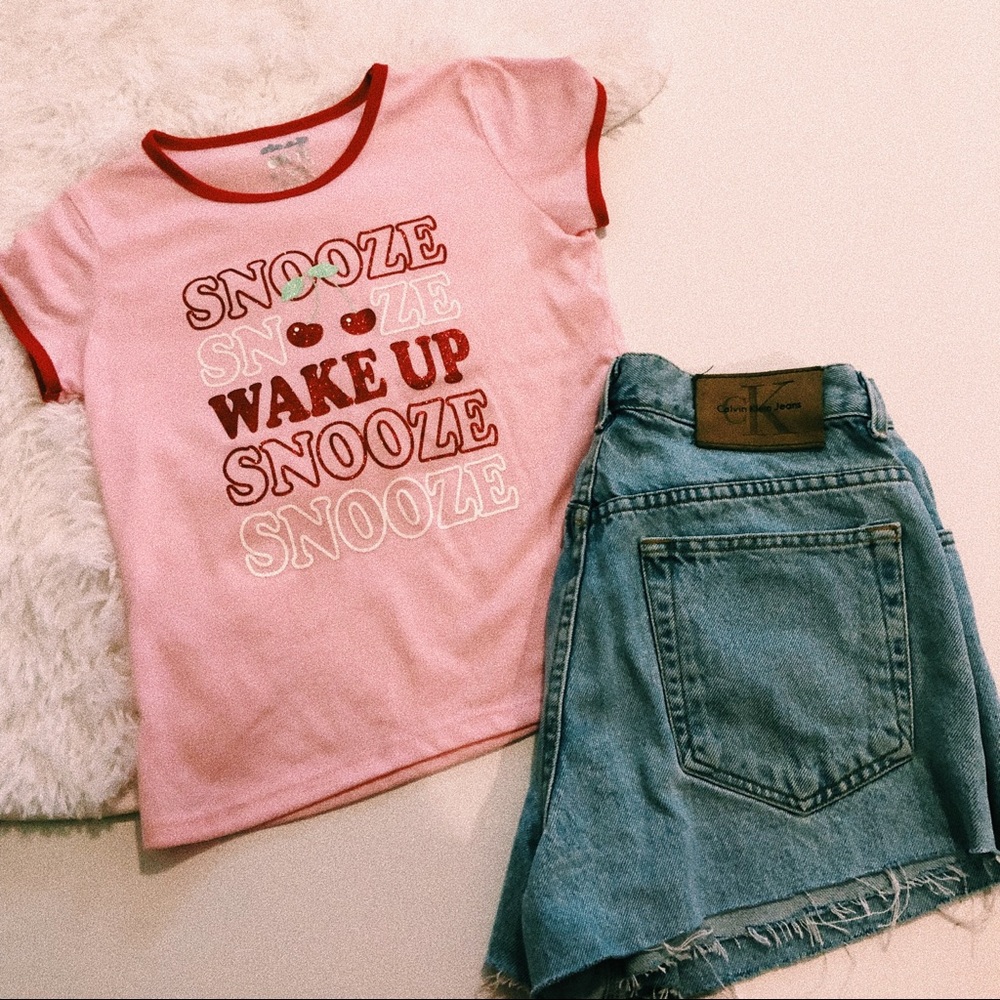 Pink Ringer 90s Styles Pajama Top